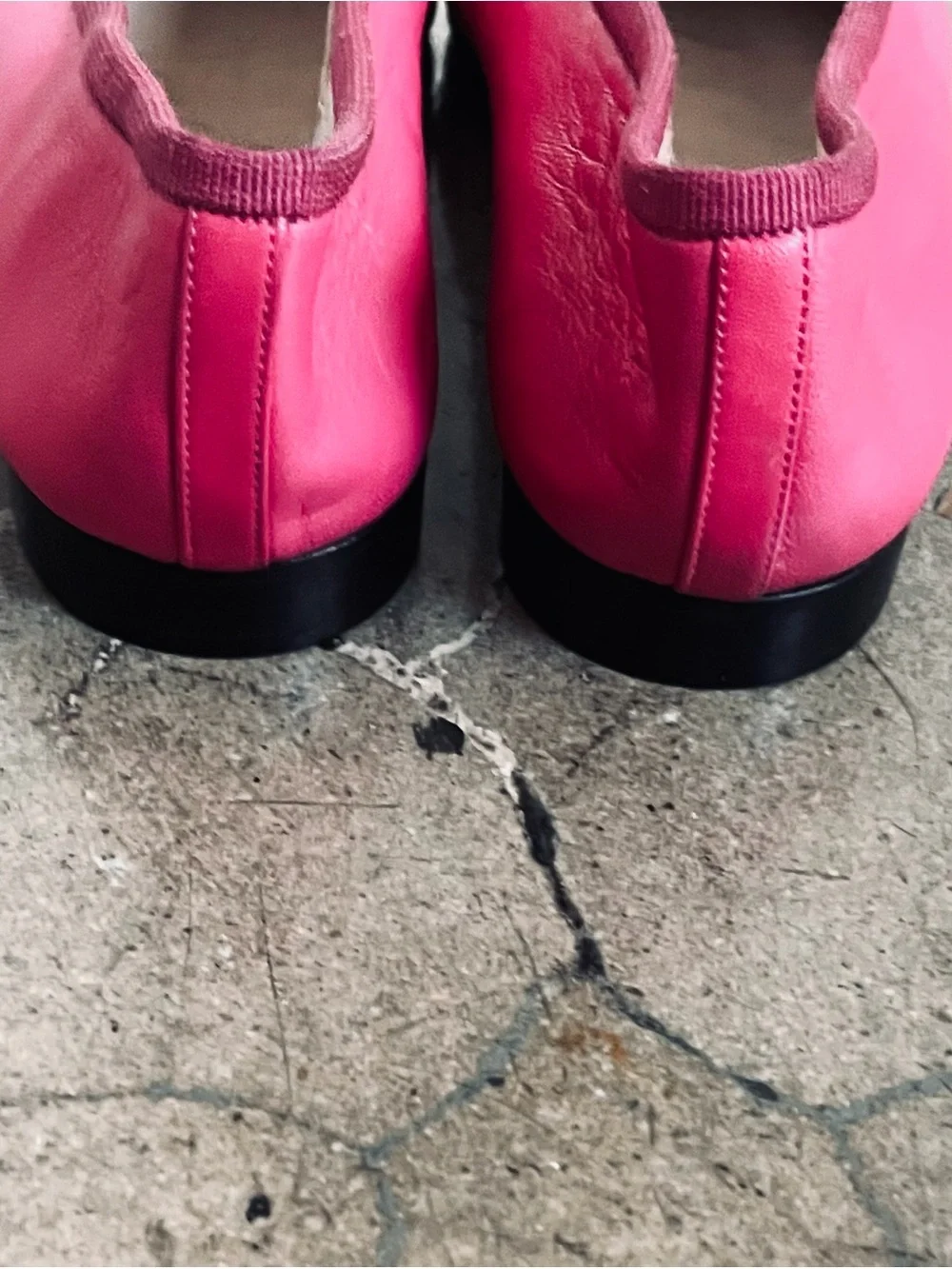 Classic Chanel Pink and Black Patent leather Cap-Toe Leather Ballet Flats
